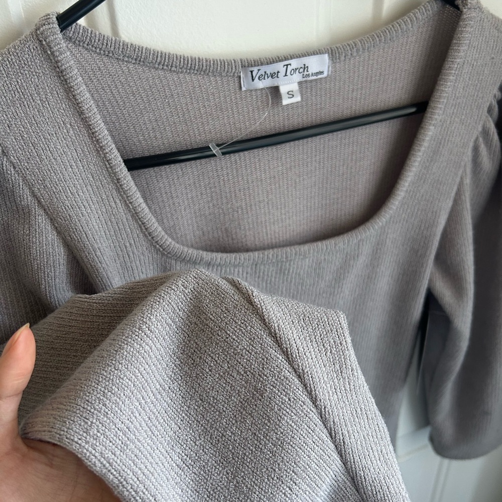 Velvet Torch Light Gray Women's Sweater Dress